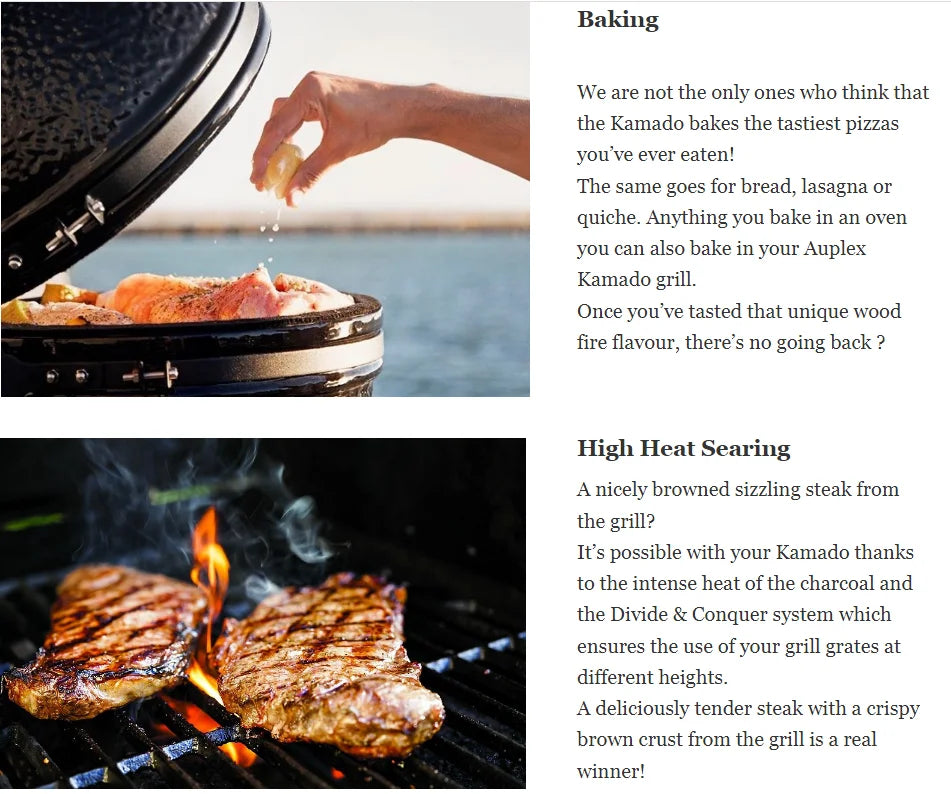 Auplex Wholesale Barbeque Asador Portable Charcoal 21-Inch Kamado Ceramic Grills BBQ