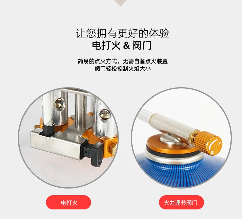 Three-Headed Camping Gas Stove BBQ Grill Set, Portable Outdoor Cooking Equipment