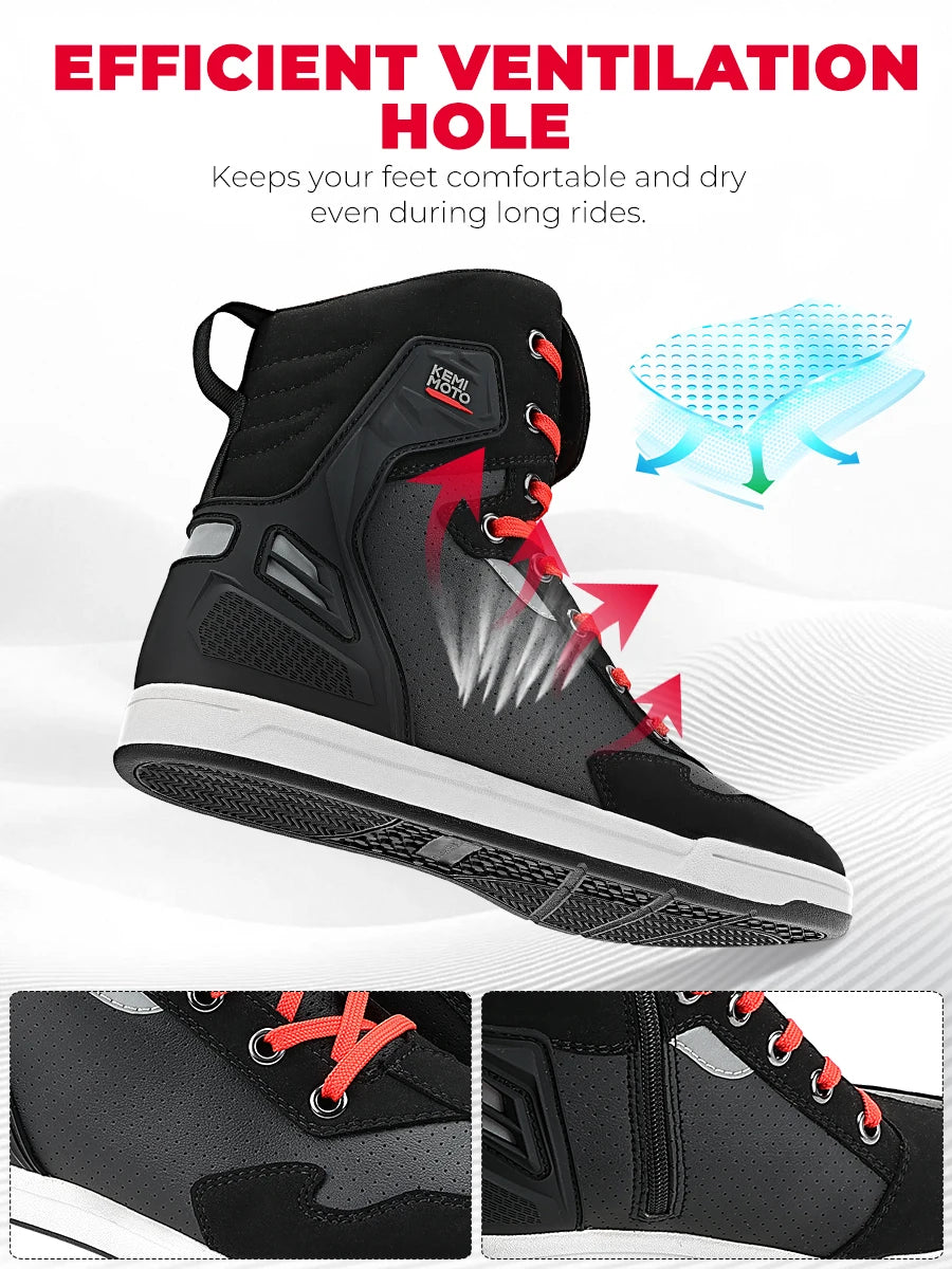 Motorcycle Summer Riding Shoes Men Riding Casual Short Boots  Anti-collision Reflective Protection Durable Equipments Moto Gear