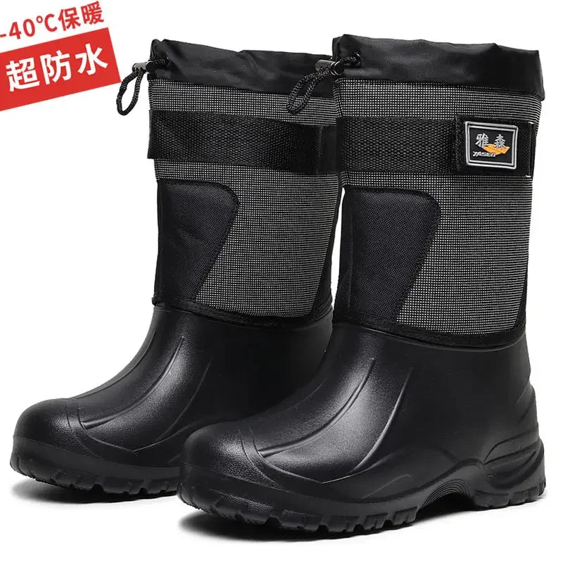 Work Boots for Men Waterproof 2024 Spring New Non-slip Fishing Boots Comfortable Farm Men Boots Winter Plus Cotton Rain Shoes