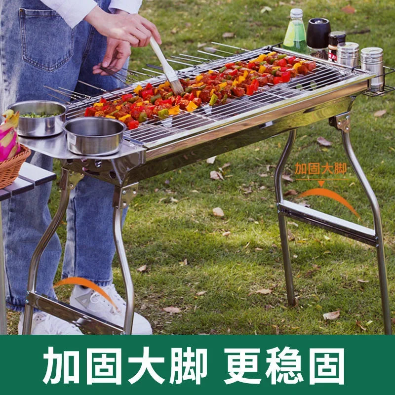 Barbecue Rack Household Thickened Stainless Steel  Stove Folding Barbecue Rack BBQ Outdoor Barbecue Rack