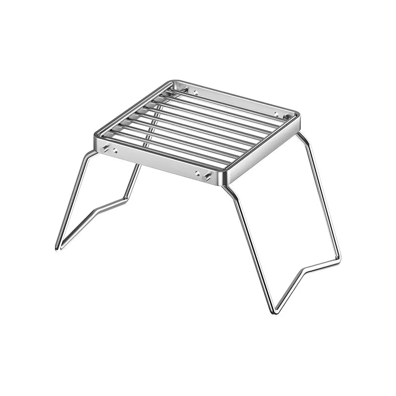1pc 16/30cm Outdoor Striped Stainless Steel Alcohol Furnace Bracket Grid Oblong Folding Net Camping Bbq Thermostability Portable