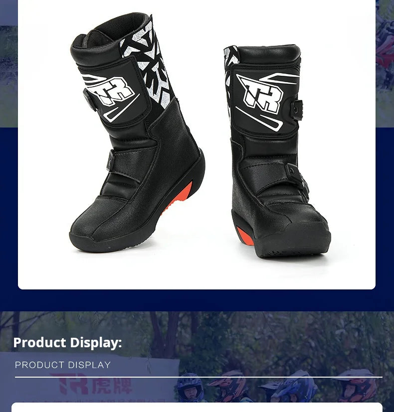 2PCS Kids Motocross Boots For Child Botas Motorcycle 4-10 Years Off Road Boots Motorcycle Mid Calf Kids Child MTB ATV