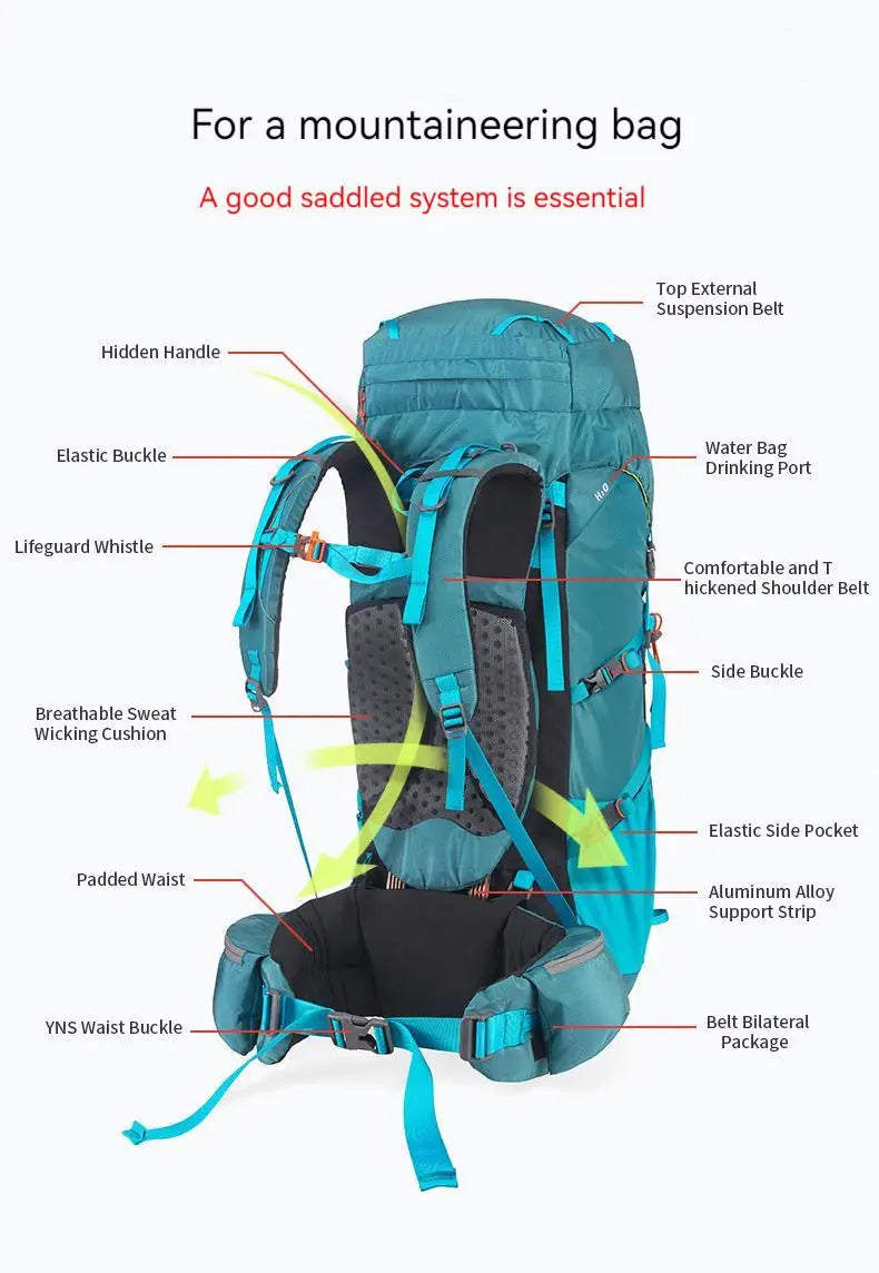 Naturehike Backpack Waterproof  Rucksack 45L 55L 65L Big Knapsack Backpacking Camping Climbing Hiking Travel Bag With Rain Cover