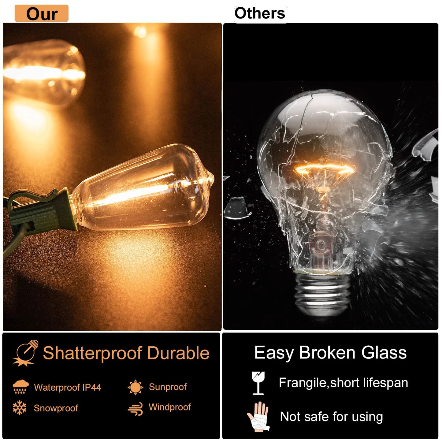 Waterproof Outdoor Solar Light Garden ST38 1200MAH LED Solar Lighting Garland Shatterproof 25ft 32ft Solar Street String Lights