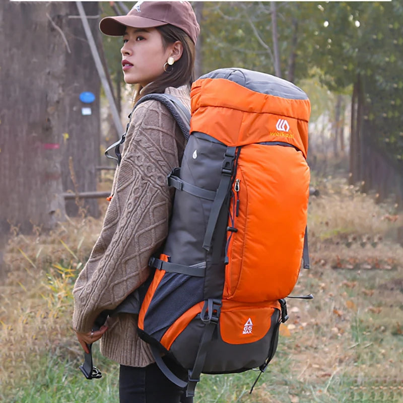 65L Climbing Backpack Large Capacity Outdoor Camping Sports Women Men Waterproof Travel Nature Hike Mountaineering Trekking Bag