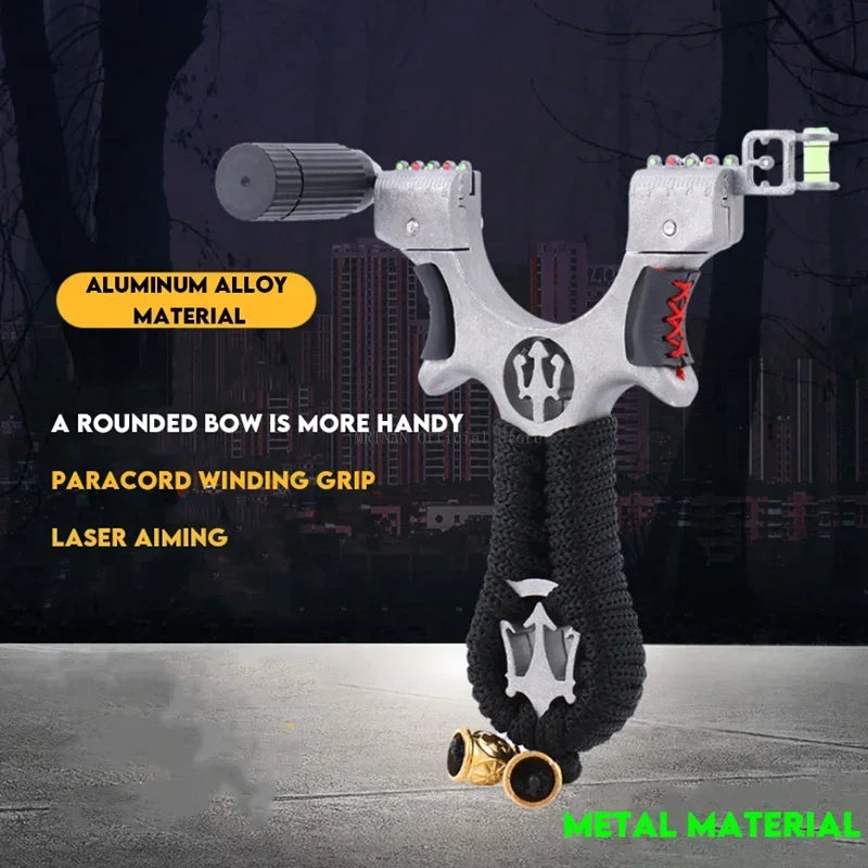 High precision Hunting Laser Alloy Slingshot with Rubber Band Outdoor Sports Hunting Shooting Catapult accessories