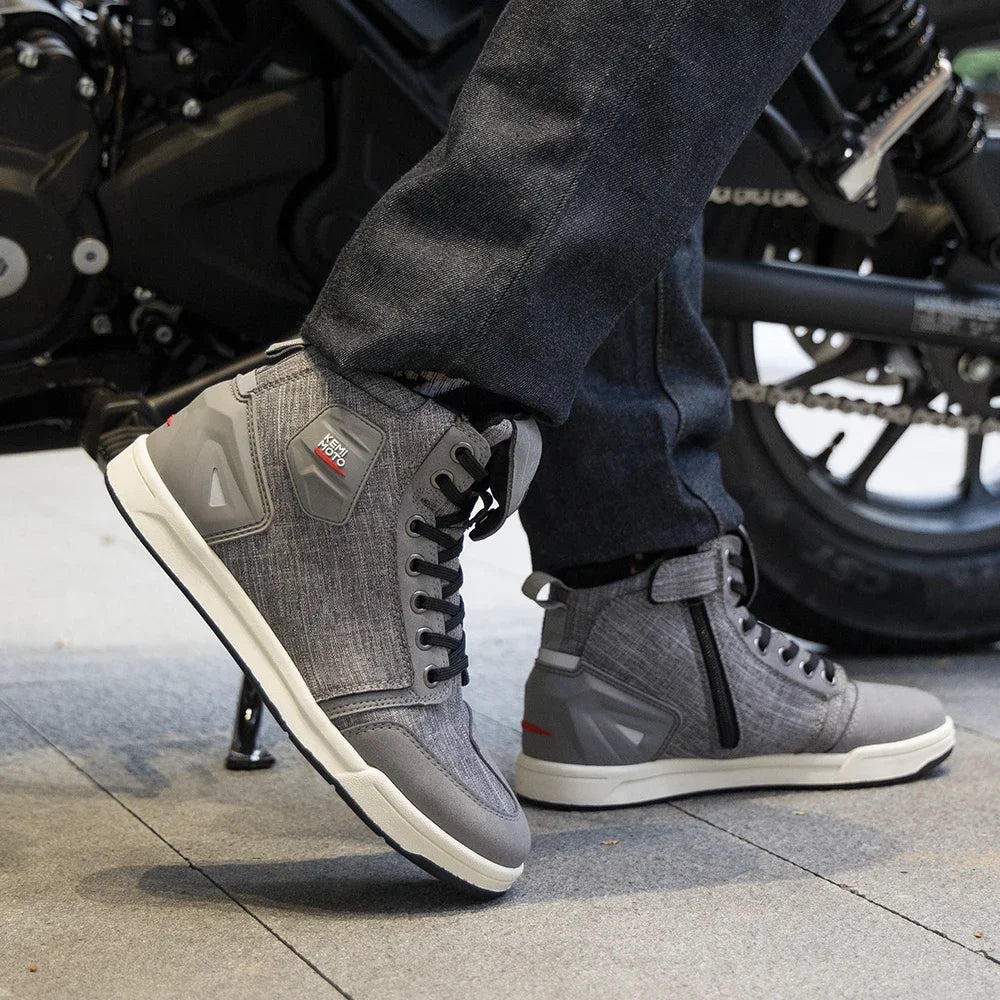 KEMIMOTO Motorcycle Riding Short Boots Men Summer commuting Shoes Sneakers Anti-slip Protection Breathable Casual rides Gear