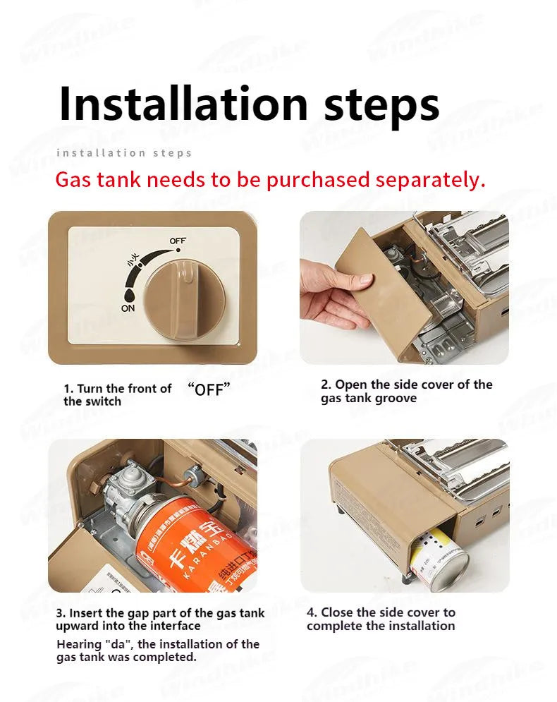 Naturehike Camping Gas Stove Burner 2300W Strong Fire Cooking Furnace Outdoor Picnic Barbecue Fry Grill Boil Pot Pan Portable