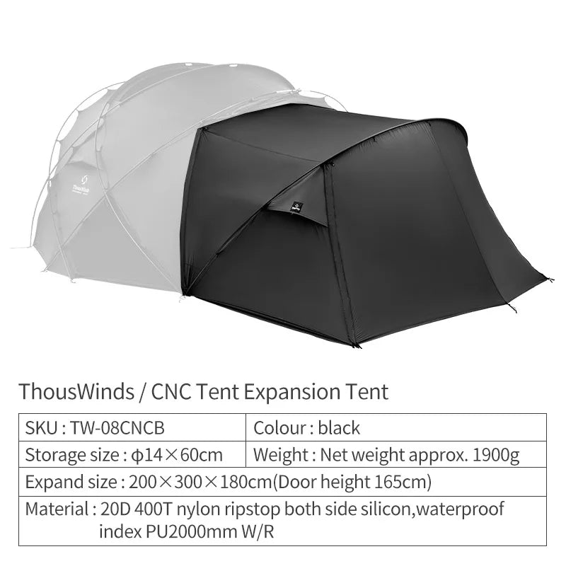 Thous Winds CNC 4-8 Person Family Camping Tent Outdoor Emotional Camp Tent 20D Ripstop Nylon Both Side Silicon Lightweight Tents