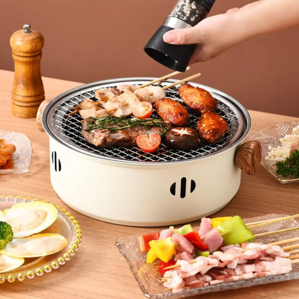 New Stainless Steel Barbecue Grill Multifunction Beige Green Black BBQ Stove Non-stick Barbecue Stove Barbecue Supplies