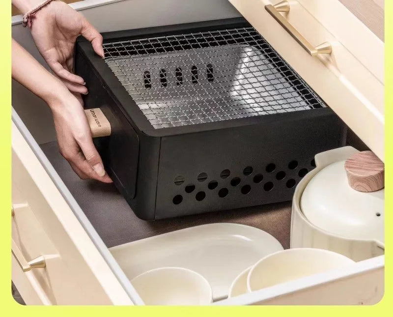 Portable Outdoor Barbecue Stove, Camping Equipment, Charcoal Tea Oven Set Bushcraft Tourism Picnic Cookware Bbq Articles for Use