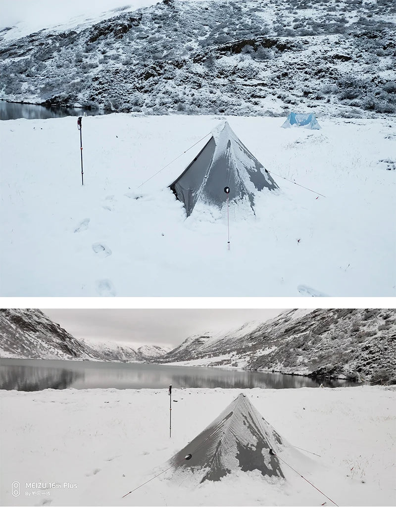 2021 New Version FLAME'S CREED Lanshan 1 Pro Tent 3/4 Season 230*90*125cm 2 Side 20d Silnylon 1 Person Light Weight Camping Tent