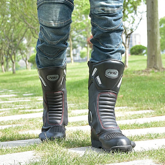 Motorcycle Riding Boots Men Winter High Top Motorcycle Shoes Waterproof, Anti Slip, Anti Fall Racing Professional Road Boots