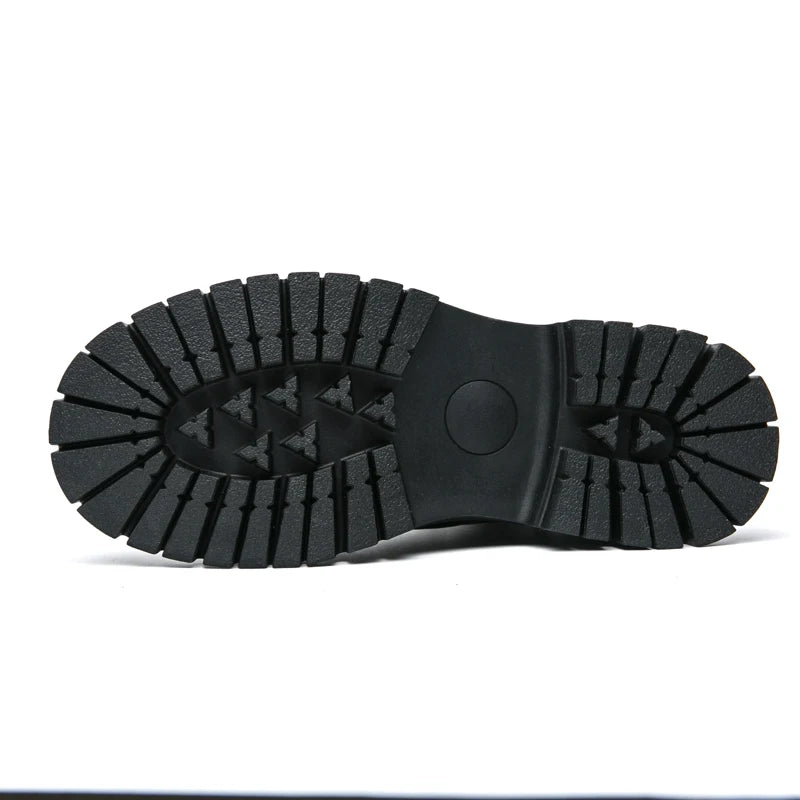 Fashion Men's Genuine Leather Casual Shoes Classic Outdoor Workwear Shoes Men's Motorcycle Boots Handsome Height Increasing