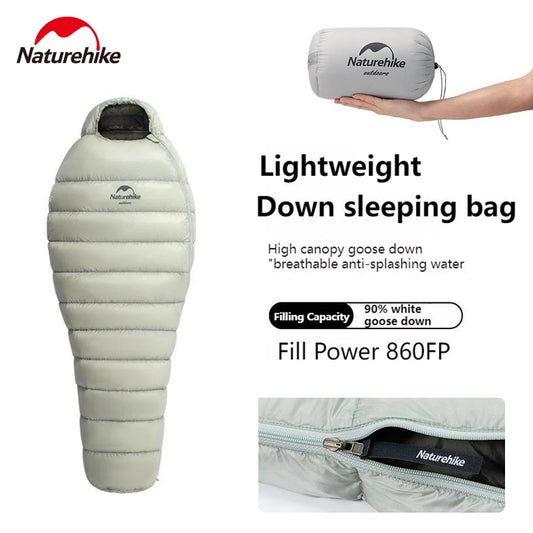 Naturehike Goose Down sleeping bags camping Ultralight Winter Gear Supplies Travel Waterproof folding Comfortable Tourism bag