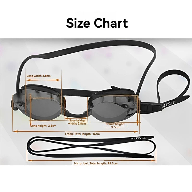 Professional Swimming Goggles Men Women Waterproof Anti-fog Cool Silver Plated Swim Glasses Comfortable Diving Pool Accessories