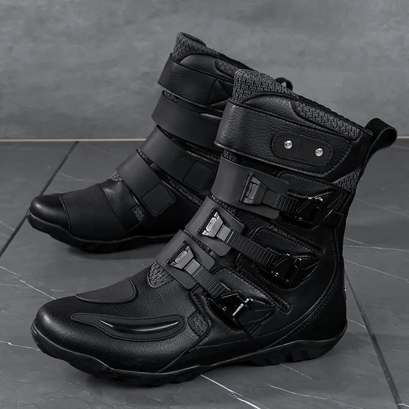 New Motorcycle Boots Men's Outdoor Sports Motocross Protective Boots Motos Slip Resistant Riding Shoes Motorcycle Accessories