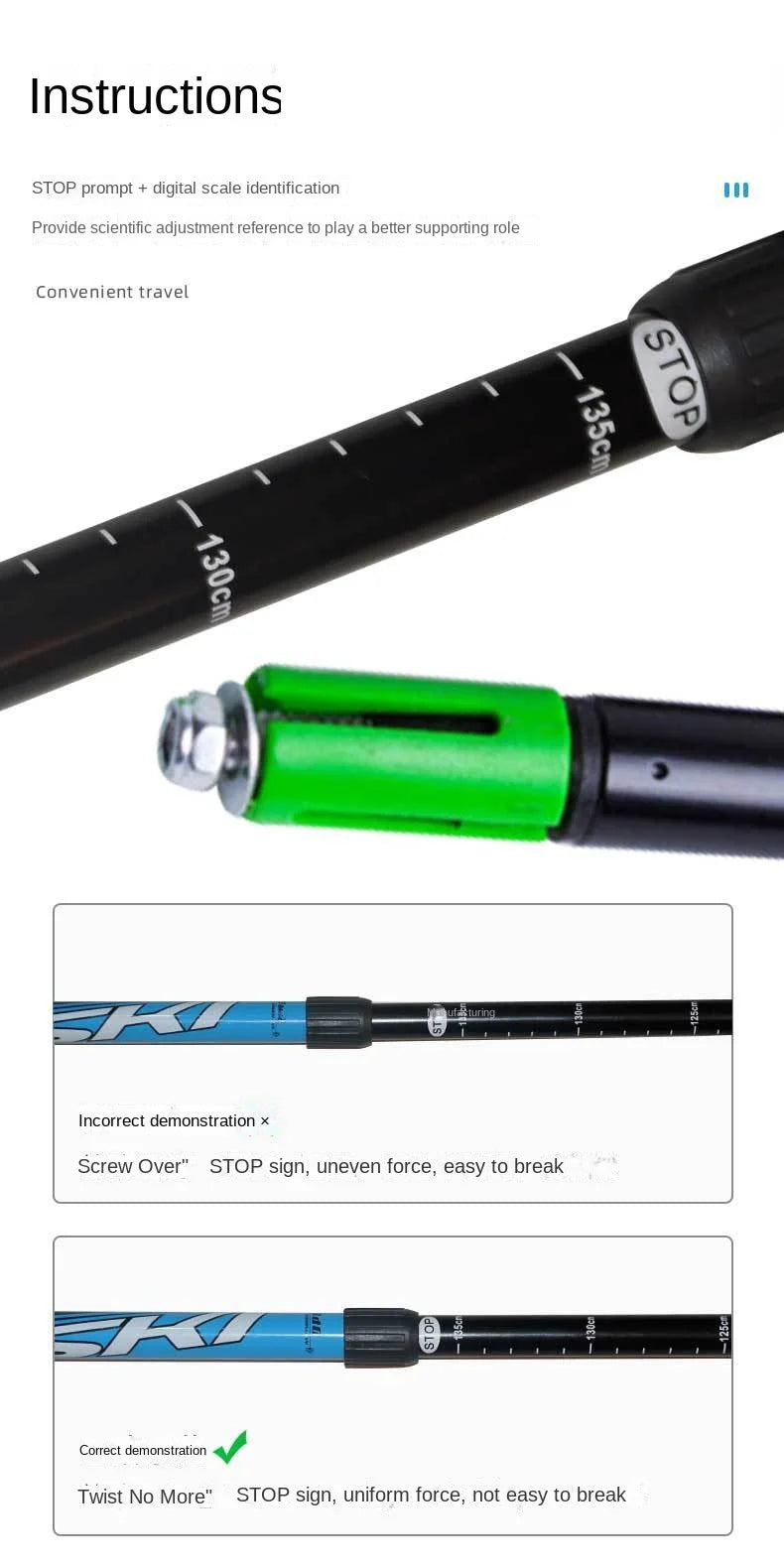 1PCS Ultralight Folding Multifunction Trekking Pole Portable Anti Shock Alpenstock Snow Walking Stick Outdoor Climbing Hiking