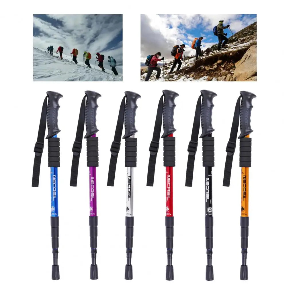 Trekking Poles Flexible Anti-rust Accessory Four-section Telescopic Trekking Poles Ultralight Hiking Travel Non-slip Stick