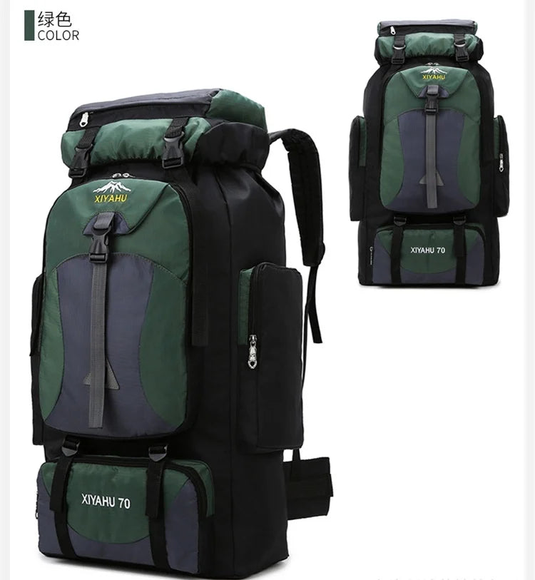 70L Outdoor Hiking Mountaineering Bag Large Capacity Waterproof Sports Travel Backpack Men Women Camping Climbing Bags Rucksack