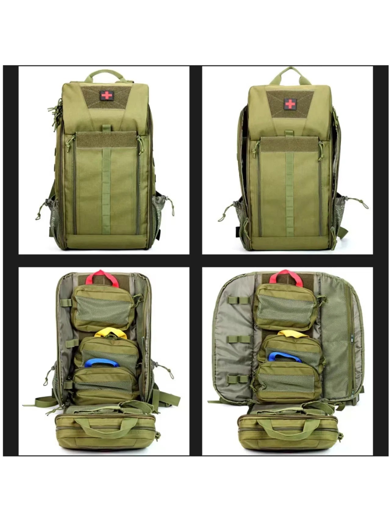 Tactical Medical Backpack MOLLE Detachable Med Kit - Quick-Access Military Survival Emergency Pack for Camping First Aid