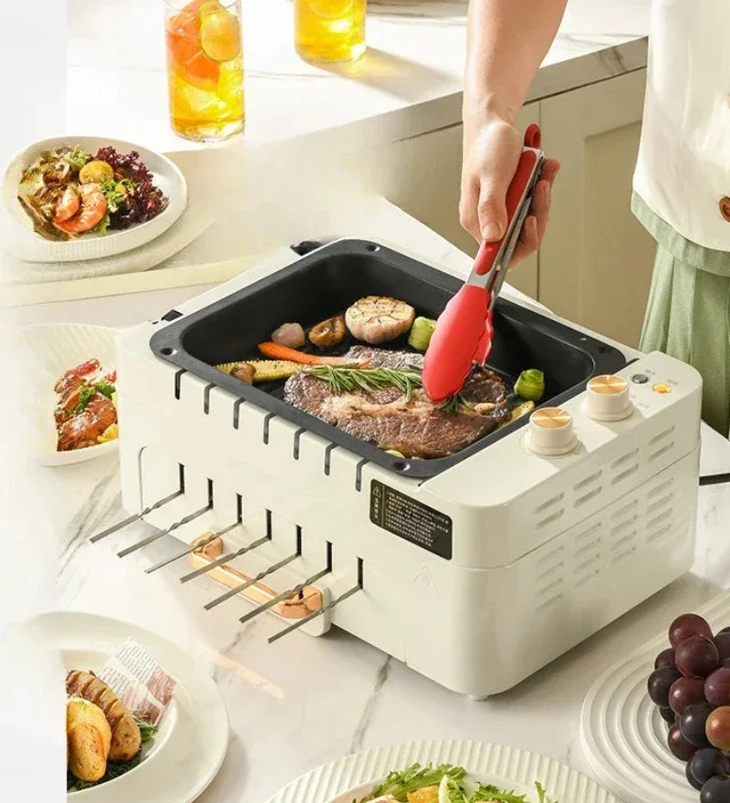 Skewer Barbecue Grill Home Automatic Rotating Multifunctional Indoor Electric Grill Light Smoke Barbecue Machine G-26