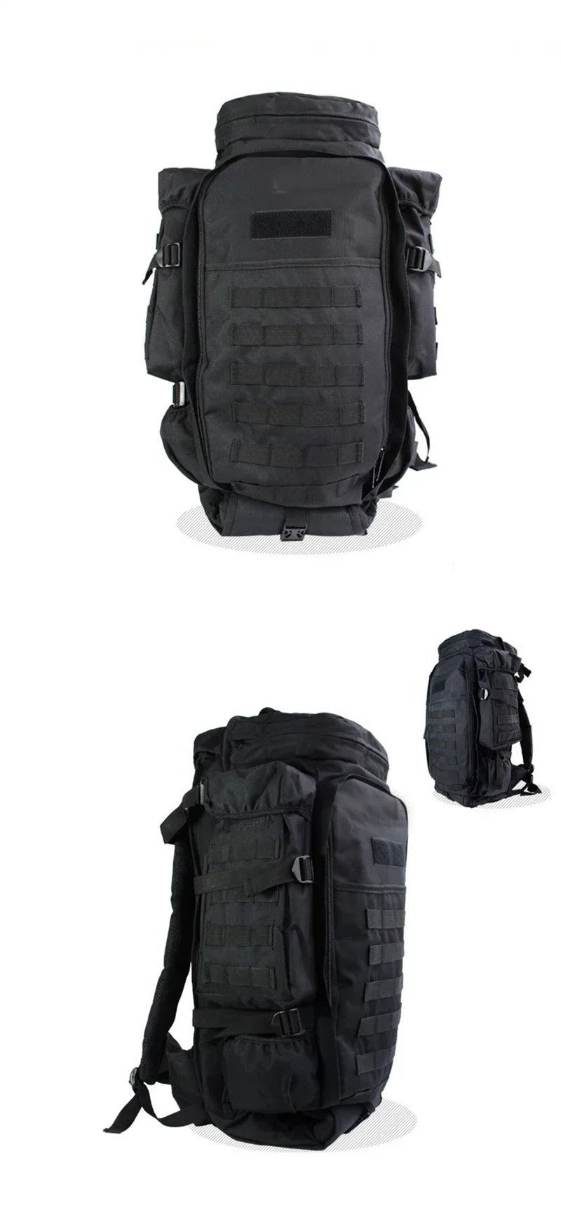 70L Large Capacity Camping Bag Multifunction Hunting Tactical Backpack Molle Hunting Outdoor  Climbing Travel Fishing Bag