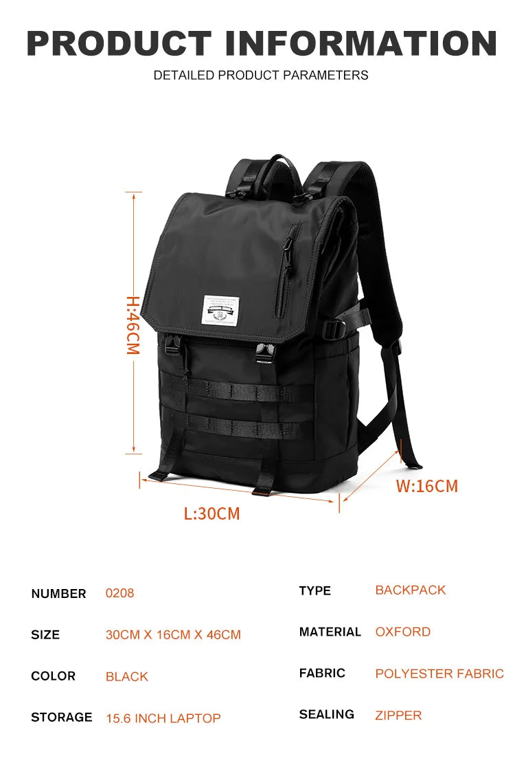 Roll Top Backpack for Men, Water Resistant Expandable, 17.3 inch Laptop Backpack for Commute Travel, 40 Max Liter Rucksack