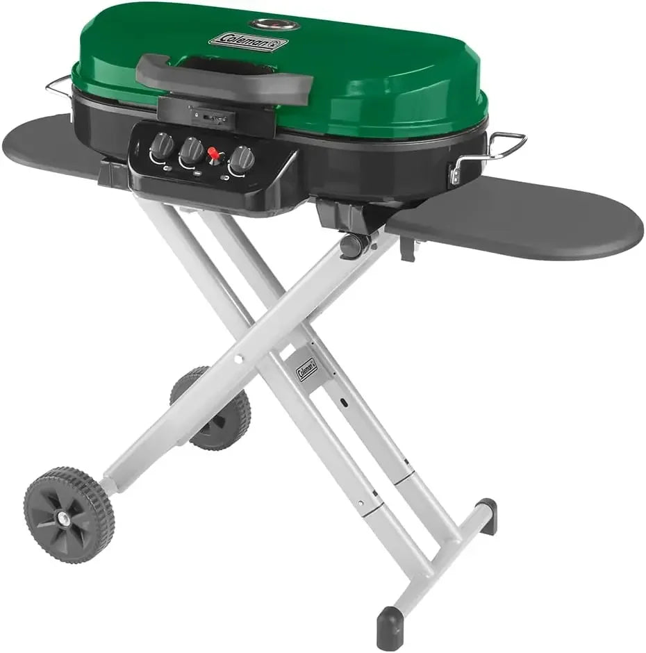 Coleman RoadTrip 285 Portable Stand-Up Propane Grill, Gas Grill with 3 Adjustable Burners and Instastart Push-Button Ignition;