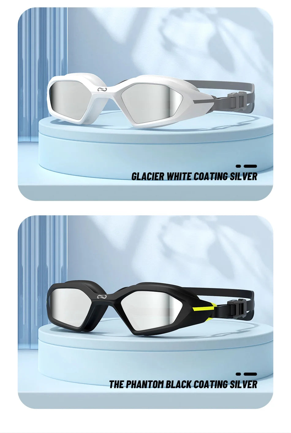 COPOZZ New Professional Swimming Goggles Electroplate Men Women Anti Fog UV Protection Adjustable Adult Fashion Swim Glasses