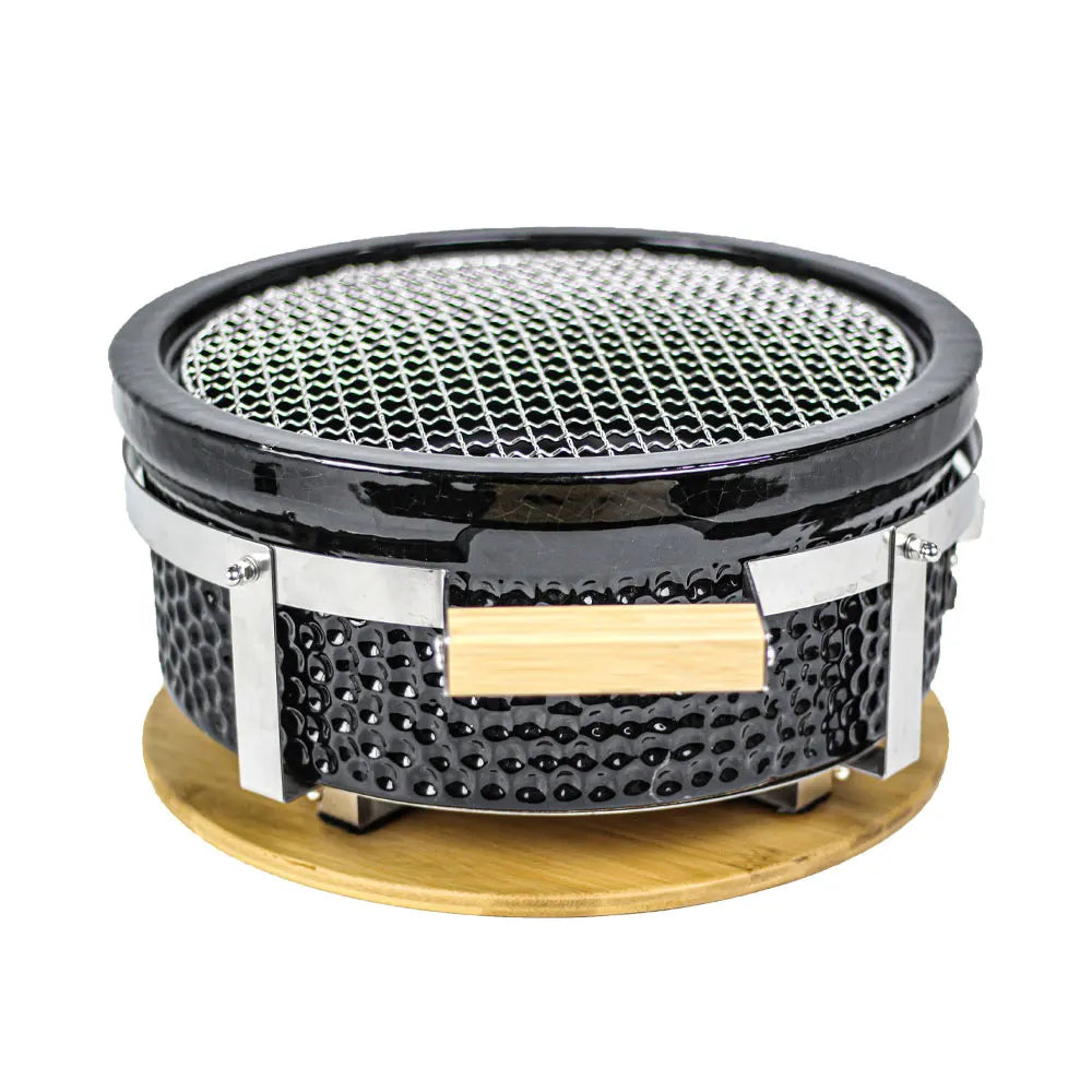 Small Ceramic Hibachi Grill - Customizable Japanese BBQ Table (Indoor/Outdoor Charcoal Grill, Portable Barbecue）