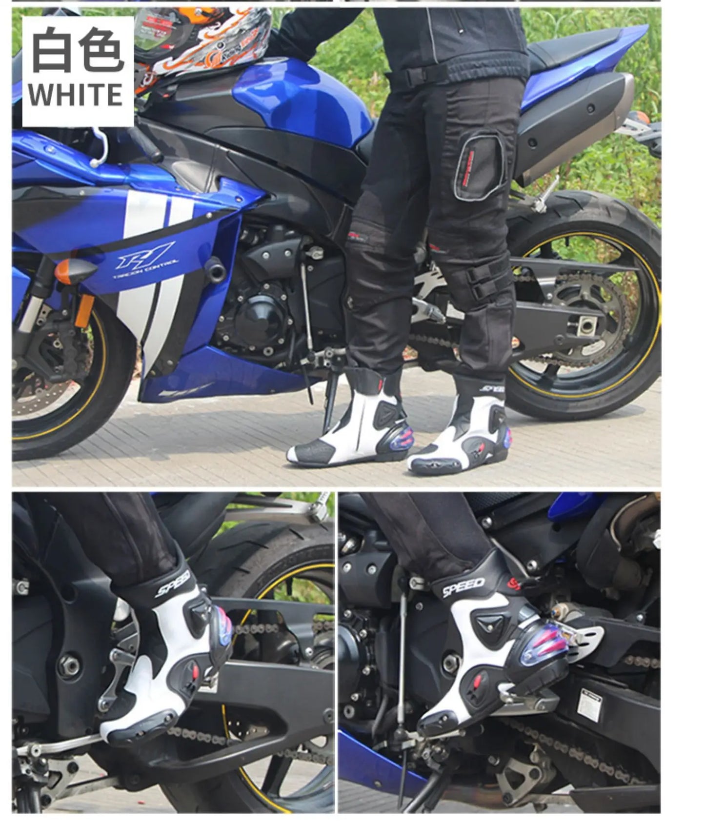 Motorcycle Boots Feet Protection High-Speed Pro-Biker Microfiber Men's Boats Moto Motorbike Race Boot Breathable Anti-fall Shoes