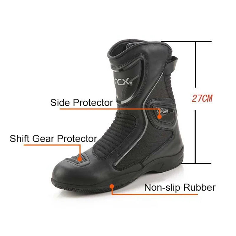 ARCX Motorcycle Boots Waterproof Motorcyclist Quilted Boots Men Winter Motorboats Motorcycle Supplies Unisex Leather Moto Shoes
