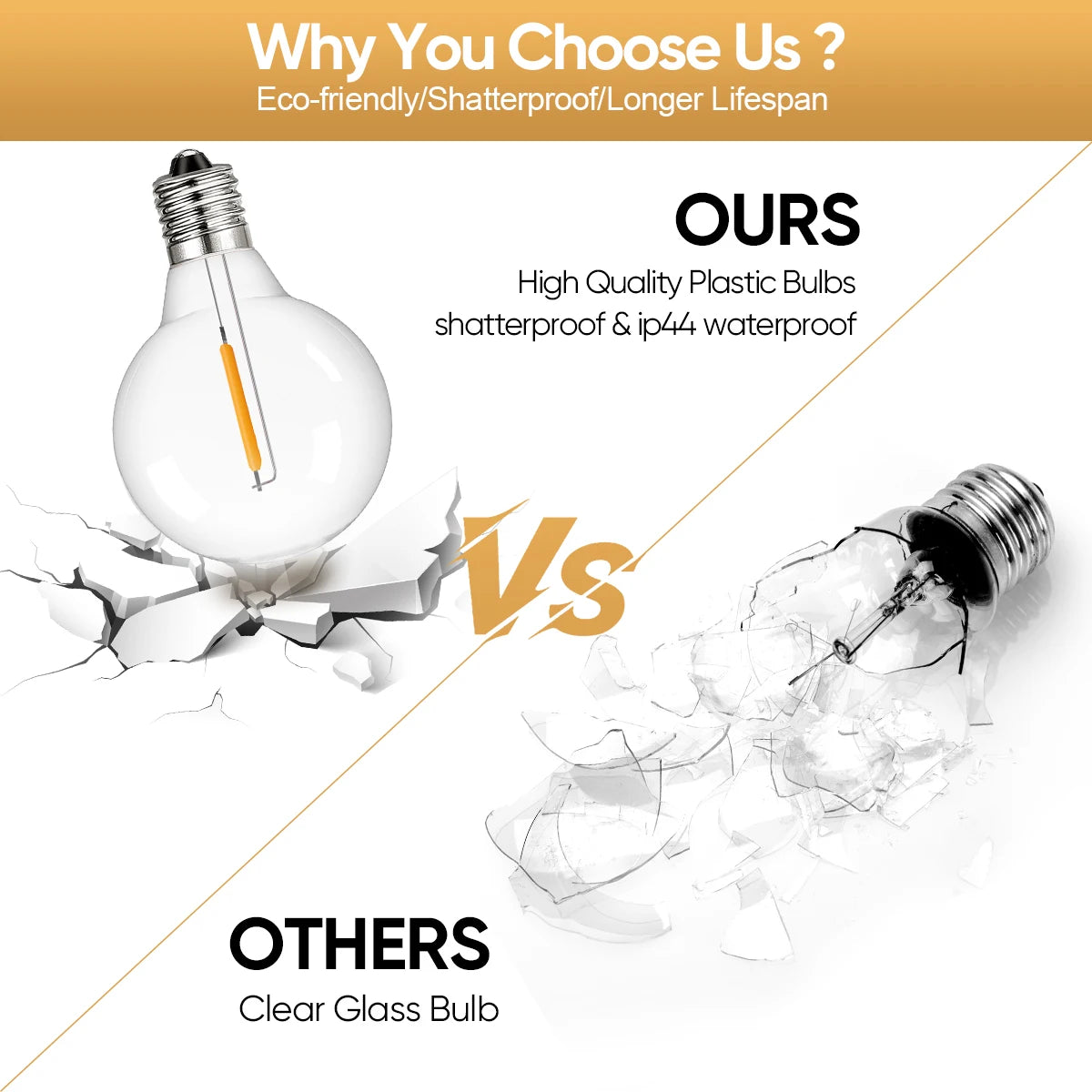 Led G40 Solar String Lights Outdoor Waterproof Garden String Lights USB Rechargeable Solar Light With Remote Decoration Light