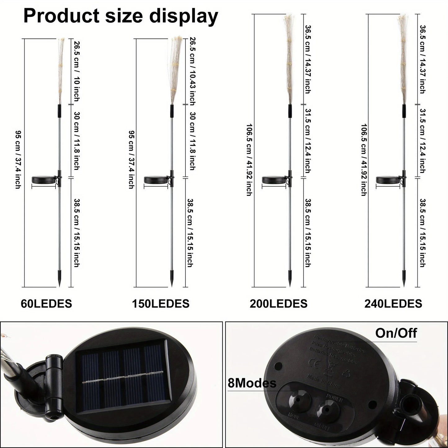 Super Solar LED Light Outdoor Waterproof Solar Light 8 Lighting Modes DIY Fairy Light Holiday Decorative garden Lights Lamp