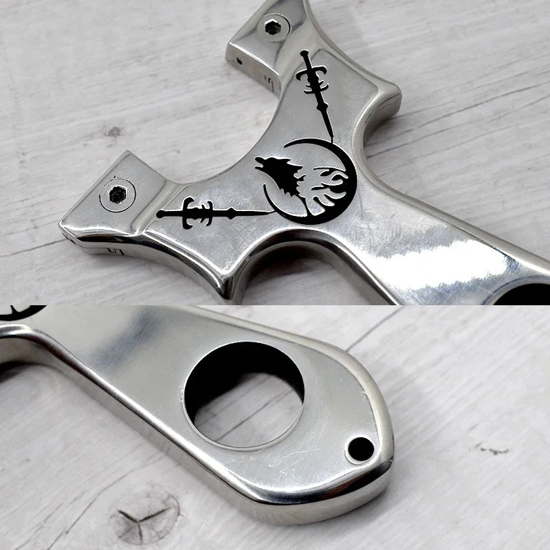 Professional Hunting Slingshot High Quality Stainless Steel Catapult with Flat Rubber Band for Outdoor Shooting Sport Accessorie