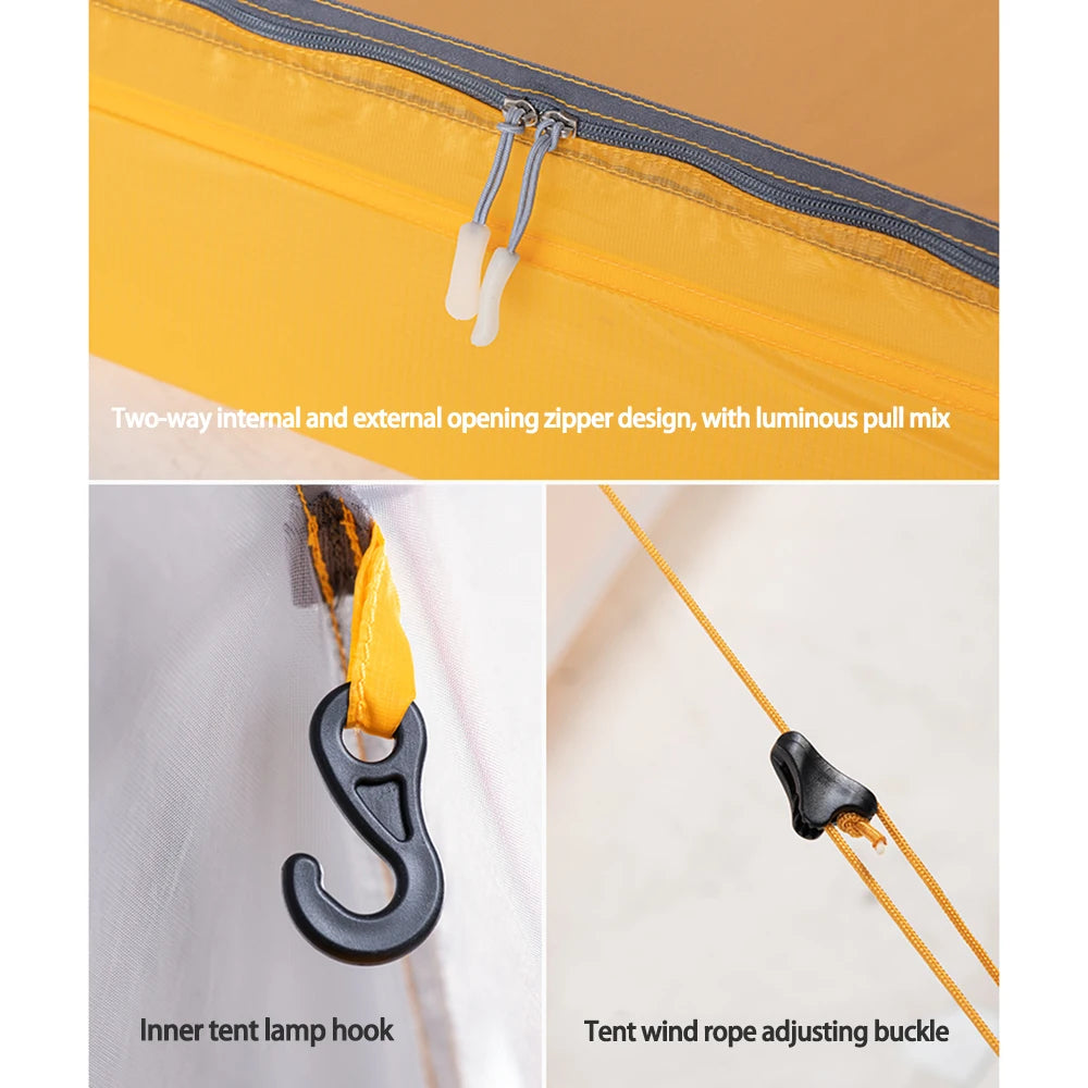 Naturehike Cloud Up 2 Camping Tent 1-2 Person Nylon 20D Travel Tent Waterproof Portable Hiking Backpacking Tent Ultralight