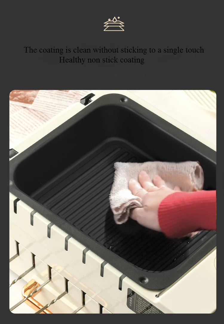 Skewer Barbecue Grill Home Automatic Rotating Multifunctional Indoor Electric Grill Light Smoke Barbecue Machine G-26