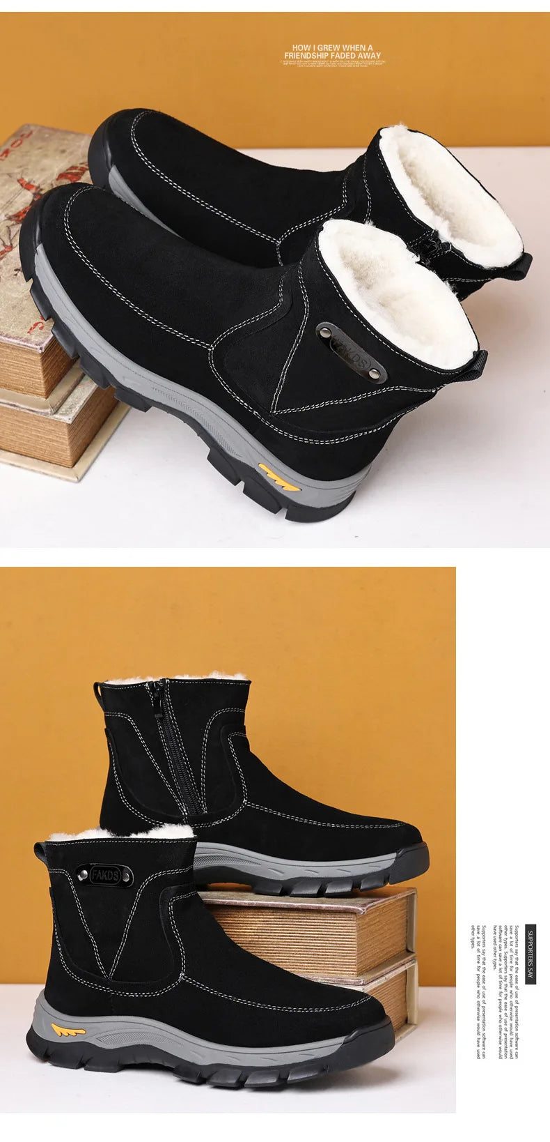 Winter Wool All-in-one Snow Boots Moto Boots Riding Shoes Motorbike Riding Ankle Type Shoes Protective Boots Botas Moto
