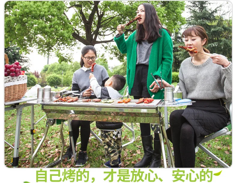 Barbecue Rack Household Thickened Stainless Steel  Stove Folding Barbecue Rack BBQ Outdoor Barbecue Rack