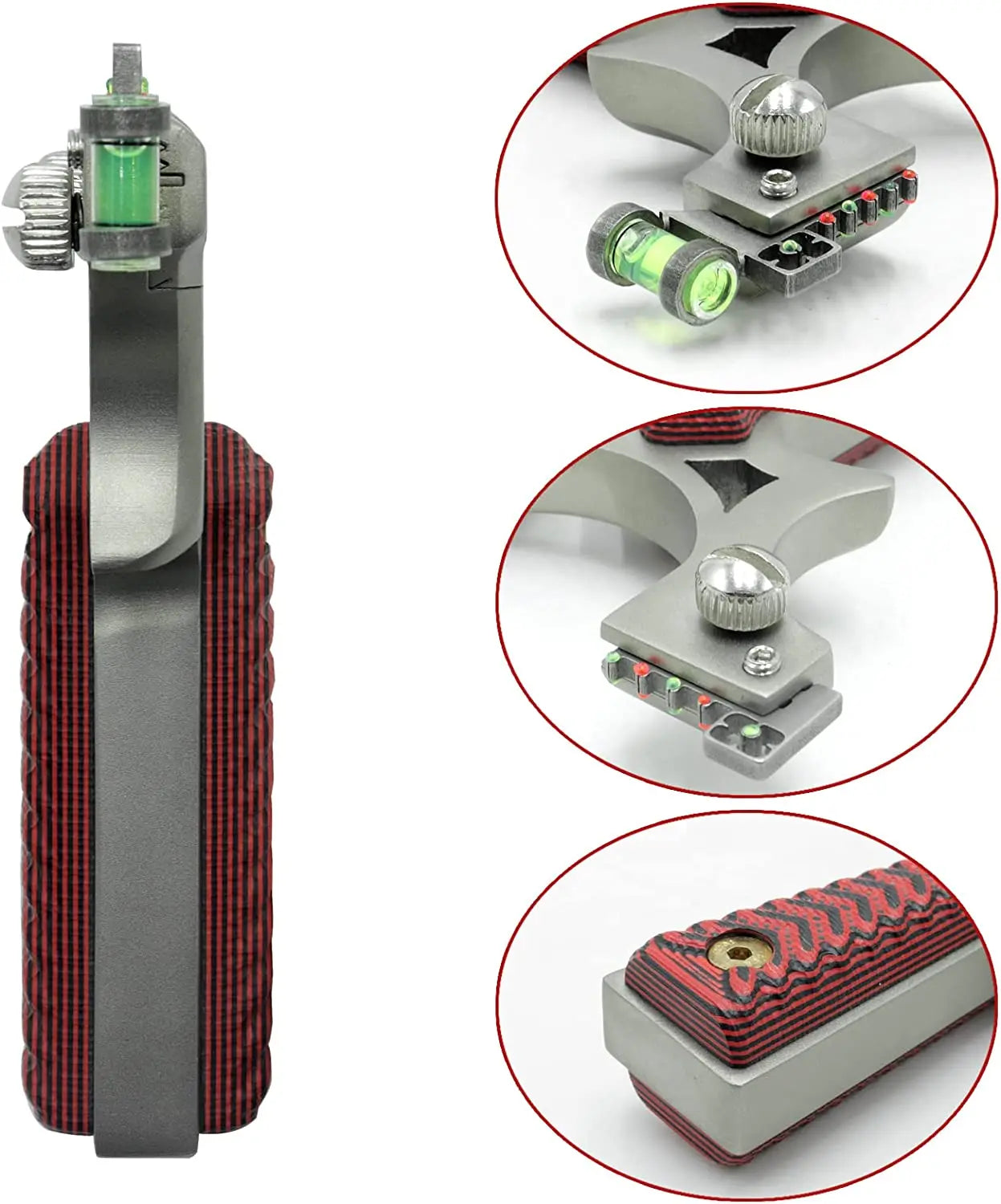 Slingshot with 20 Pieces Replacement Bands Powerful Stainless Steel Slingshot for Beginners Adult Shotting Pracitce