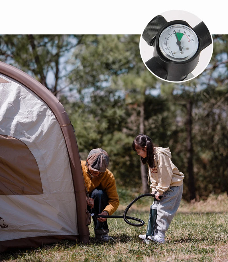 Naturehike Ango Air Outdoor Silver Coated Sunscreen Inflatable Tent Portable Camping Large Space Folding Tent Park Family Tent