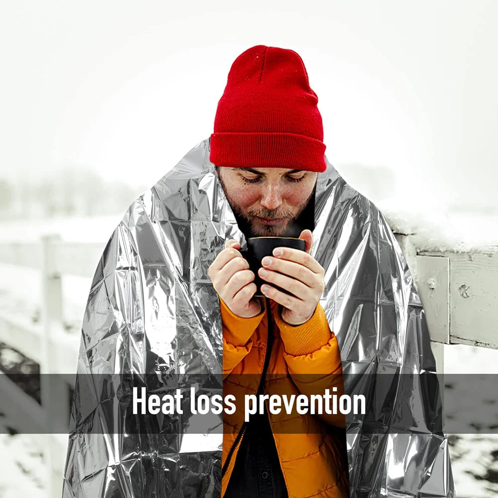 Survival Emergency Mylar Thermal Blanket Foil Space Blanket for NASA Body Warmer Outdoor First Aid Camping Gear Hiking Travel
