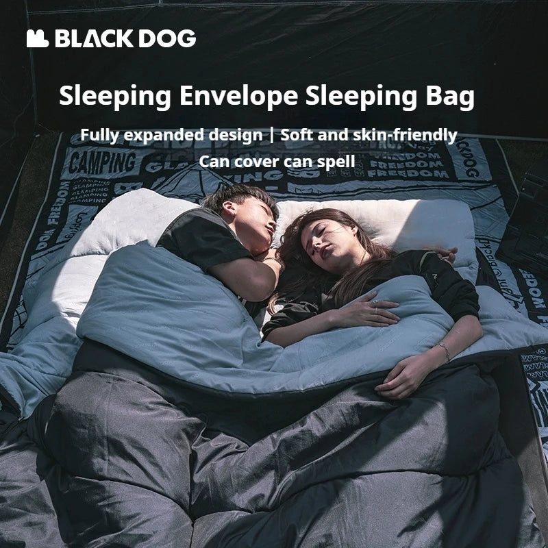 Naturehike BLACKDOG Envelope Sleeping Bag Double Spring Autumn Quilt 210T Camping Ultralight Outdoor Travel Adult Sleeping Bag