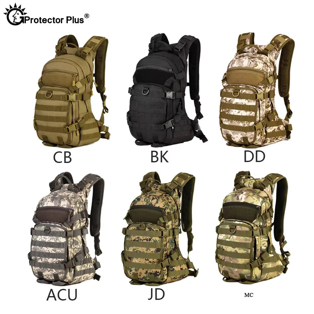 PROTECTOR PLUS Tactical Backpack 25L Riding Backpack Waterproof  High Quality Hiking Hunting Style Bag Small Rucksack