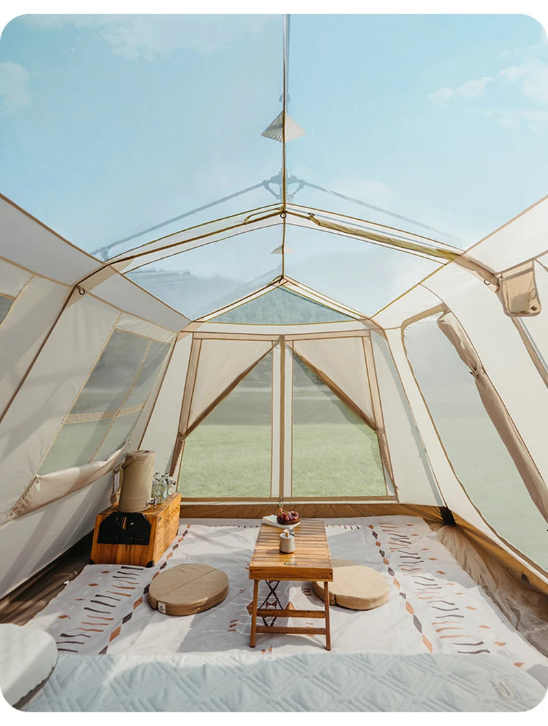 Naturehike Village 13 Automatic Cabin Tent Black Coated Outdoor Camping Picnic Sunscreen 27㎡ 2 Rooms 2 Halls Waterproof Tent