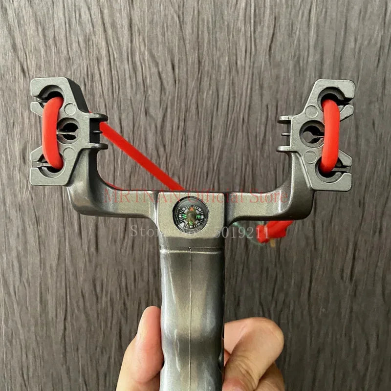 Outdoor Hunting Shooting Slingshot with Rubber Bands Can Shoot Fish Slingshot with Wrist Support Catapult Tools