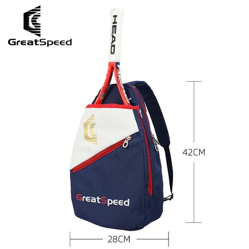 New GREATSPEED Youth tennis backpack, independent racket compartment, sports training bag, item storage