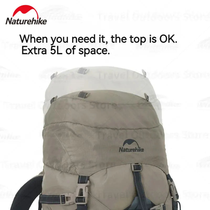 Naturehike Outdoor Backpack Mountaineering Bag 70+5L Large Capacity Trekking Bags CR Carrying System 420D Nylon Camping Hiking